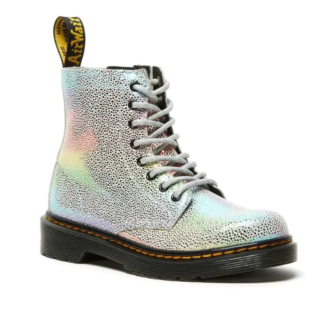 Dr. Martens Girl's 1460 Glitter J Pascal Rainbow Pastel Boots‎ Size 2